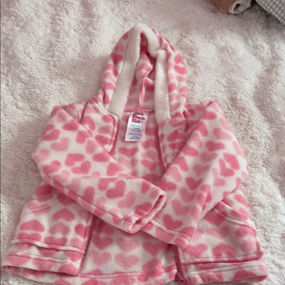 Pink Heart Fleece Hoodie